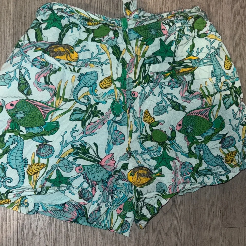 Kate Spade Under The Sea Tie-Waist Shorts